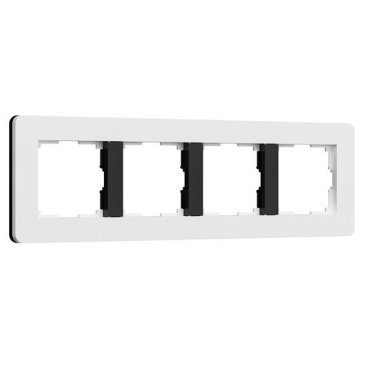 Рамка пластик 4 поста WERKEL Split W0043068 белый/черный