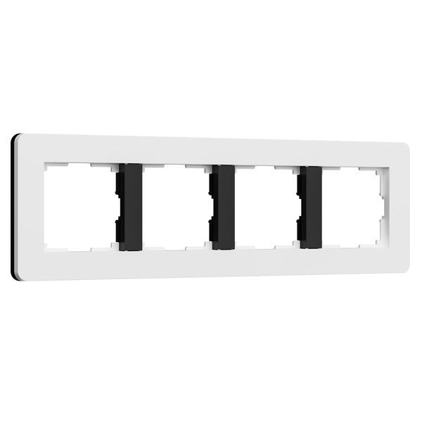 Рамка пластик 4 поста WERKEL Split W0043068 белый/черный