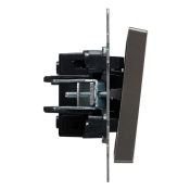 Выключатель встраиваемый одноклавишный проходной IEK BRITE BR-V12-0-10-K46 ВС10-1-6-БрС сталь