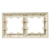 Рамка пластик 2 поста IEK BRITE BR-M22-12-1-K10 РУ-2-Бр бежевый/жемчуг