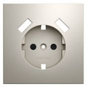 Накладка для розетки с заземлением и защитными шторками с USB A+A S70 кашемир