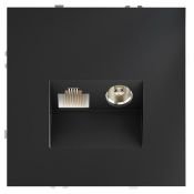 Розетка телевизионная встраиваемая VOLTUM S70 TV+RJ45 кат. 6 графит