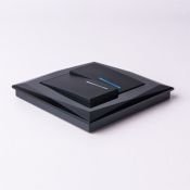 Выключатель встраиваемый двухклавишный с подсветкой  WERKEL W1120108 черный матовый