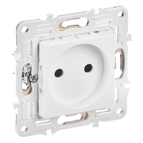 Штепсельная розетка встраиваемая IEK SKANDY 10А SK-R10-10-K01 SK-R02W без з/к без шторок арктический белый