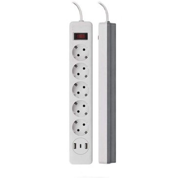 сетевой фильтр Uniel UL-00012109 S-GSR5-3 U2C1 WHITE-GREY