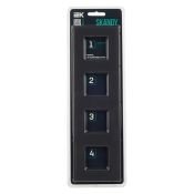 Рамка стеклянная 4 поста IEK SKANDY SK-M42-G-K53 SK-F24G графит