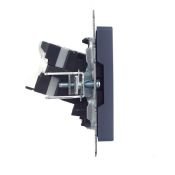 Розетка встраиваемая компьютерная двойная IEK BRITE BR-K20-1-K35 РК10-2-БрМ RJ45 кат.5E маренго