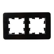 Рамка металлическая 2 поста IEK BRITE BR-M22-M-21-K02 РУ-2-1-Бр черный RE AL