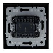 Выключатель встраиваемый двухклавишный IEK BRITE BR-V20-0-10-K02-F ВСР10-2-0-БрЧ в сборе черный