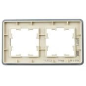 Рамка стеклянная 2 поста IEK BRITE BR-M22-G-41-K98 РУ-2-2-Бр песчаный RE