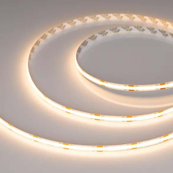 Светодиодная лента Белый теплый COB 48V 10W/m 480Led/метр 043261 COB-X480-8mm (50m) 2700K PRO REEL