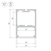 алюминиевый профиль SL-LINE-4970-2500 ANOD 047166