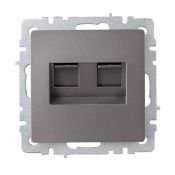 Розетка двойная RJ11+RJ45 кат.5E РК/Т12-БрС сталь BR-KT20-O-1-K46 BRITE IEK