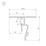 Накладной алюминиевый профиль STRETCH-SHADOW-M-CEIL-2000 BLACK (A2-CONTOUR-PRO) 040703(1)
