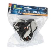 разветвитель -тройник Uniel с заземлением UL-00011236 S-GES3-16F BLACK