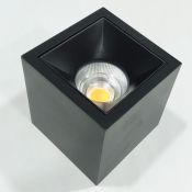Накладной светильник  12W Белый теплый Luminosity INTER 220V диммируемый куб черный Уценка!