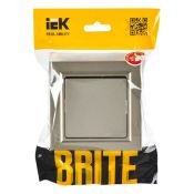 Выключатель встраиваемый одноклавишный IEK BRITE BR-V10-0-10-K37-F ВСР10-1-0-БрШ в сборе шампань