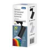 Трековый светильник трехфазный 30W Белый теплый ULB-T55-30W-3000K BLACK на шинопровод черный UL-00011208