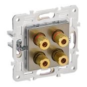 Розетка встраиваемая аудио IEK SKANDY SK-S40-K50 SK-A01N металл никель