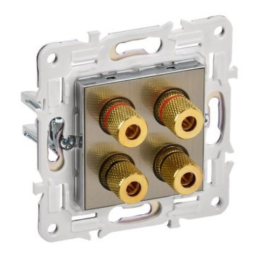 Розетка встраиваемая аудио IEK SKANDY SK-S40-K50 SK-A01N металл никель