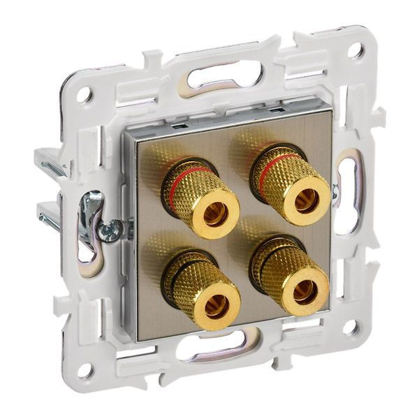 Розетка встраиваемая аудио IEK SKANDY SK-S40-K50 SK-A01N металл никель