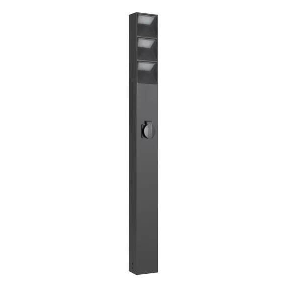 светильник 12W Белый теплый 055038 LGD-TILLIS-BOLL-SOCKET-H900 (GR, 92 deg, 230V) IP65 цилиндр стационарный серый