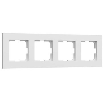 Рамка пластик 4 поста WERKEL SLAB W0042961 белый софт