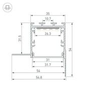 алюминиевый профиль SL-LINIA32-FANTOM-EDGE-2000 ANOD 056263