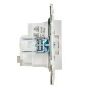 Штепсельная розетка встраиваемая IEK SKANDY 16А SK-R14-16-1-K01 SK-R06W с з/к и шторками безвинтовое крепление арктический белый