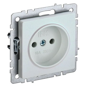 Штепсельная розетка встраиваемая IEK BRITE 10А BR-R10-10-K36 РС10-1-0-БрЖ без з/к и шторками жемчуг