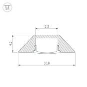 алюминиевый профиль с экраном ALU-CORNER-2000 ANOD+FROST (2м) 014900