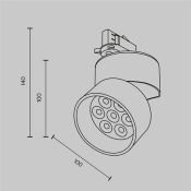 Трековый светильник 15W Белый теплый TR199-3-15W2.7K-M-B Альфа / Alfa Trinity IP20 чёрный