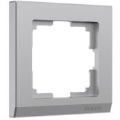Рамка пластик Рамка пластик 1 пост WERKEL Stark W0011865/a063453 серебряный матовый