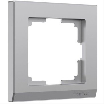Рамка пластик Рамка пластик 1 пост WERKEL Stark W0011865/a063453 серебряный матовый