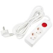 удлинитель с заземлением и выключателем Uniel UL-00012946 S-GCU2-1.5B WHITE 1,5м Ultra