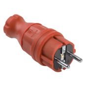Вилка прямая 16А 2Р+E IР44 PKR01-016-2-K04 каучук OMEGA IEK