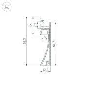 алюминиевый профиль PLINTUS-H58-F-2000 BLACK 045286