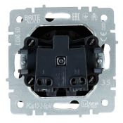 Штепсельная розетка встраиваемая IEK BRITE 10А BR-R13-10-K35 РСш10-2-БрМ без з/к с з/ш маренго