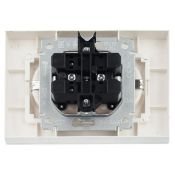 Штепсельная розетка встраиваемая двойная IEK BRITE 16А BR-R24-16-K36-F РСш12-3-БрЖ с з/к и шторками в сборе жемчуг