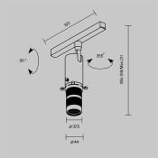 Трековый светильник кадрирующий 10W Белый-MIX Гала/Gala Exility 20-35deg TR108-4-10W3K-DS-B IP20 на магнитный шинопровод черный