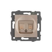 Розетка встраиваемая компьютерная двойная RJ45 кат.6 Arlight 049850 SCT-MPC2-PL-GD-V золото