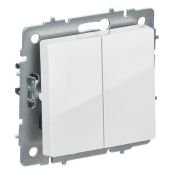 Выключатель встраиваемый двухклавишный перекрестный IEK BRITE BR-V23-0-10-K01 ВС10-2-3-БрБ белый Выключатель встраиваемый двухклавишный перекрестный IEK BRITE BR-V23-0-10-K01 ВС10-2-3-БрБ белый