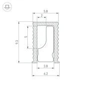 алюминиевый профиль SL-MINI-6-H9-2000 OLIVE GREY ANOD 038203