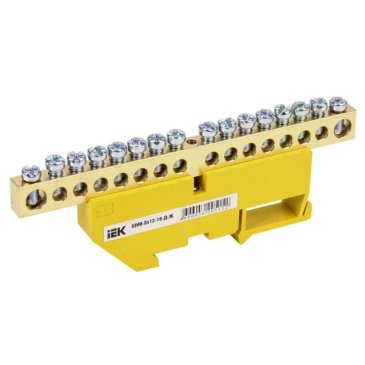Шина PE "земля" на DIN-изол ШНИ-8х12-16-Д-Ж YNN10-812-16D-K05 IEK
