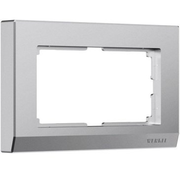 Рамка пластик для двойной розетки WERKEL Stark W0081865 серебряный матовый