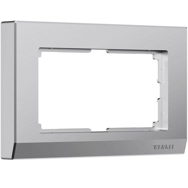 Рамка пластик для двойной розетки WERKEL Stark W0081865 серебряный матовый