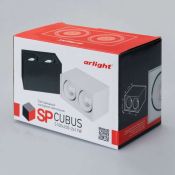 Накладной светильник  22W Белый теплый 023085 SP-CUBUS-S100x200BK-2x11W 220V двойной куб черный Уценка!!! с витрины