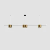 Подвесной светильник без лампы DENKIRS ORBIT DK4063-BK+SG 7xGU10 фигурный черный/золото
