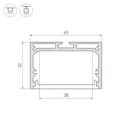 алюминиевый профиль S-LUX SL-LINE-4932-2500 WHITE+OPAL 036304