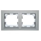 Рамка пластик 2 поста IEK BRITE BR-M22-44-K47 РУ-2-БрА-44 алюминий IP44